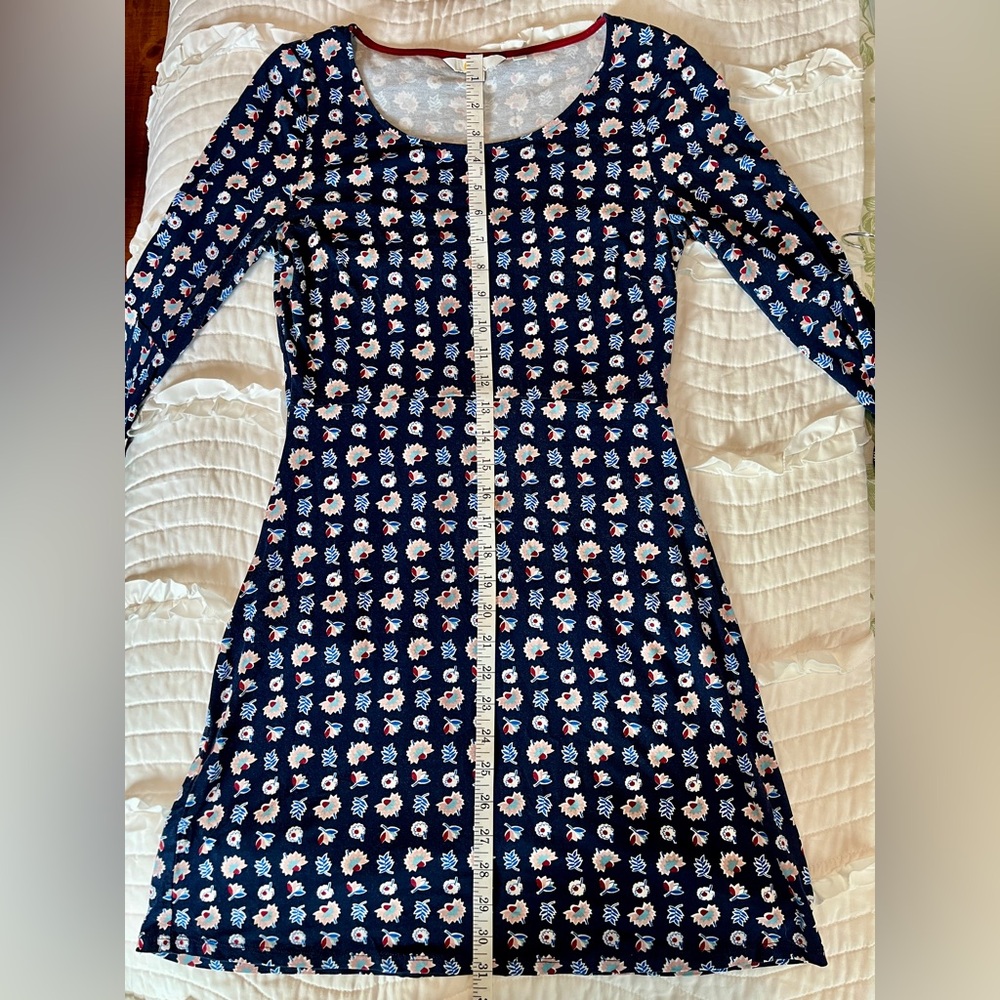 Boden Miriam A-Line Navy Floral Bell Sleeve Dress - Picture 4 of 12